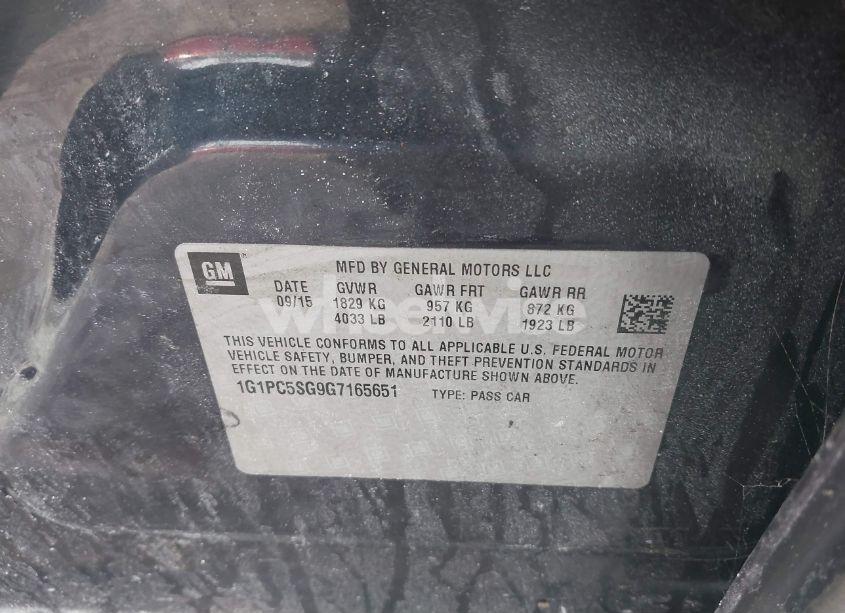 Photo 9 of 2016 Chevrolet Cruze LIMITED LS AUTO (VIN 1G1PC5SG9G7165651)