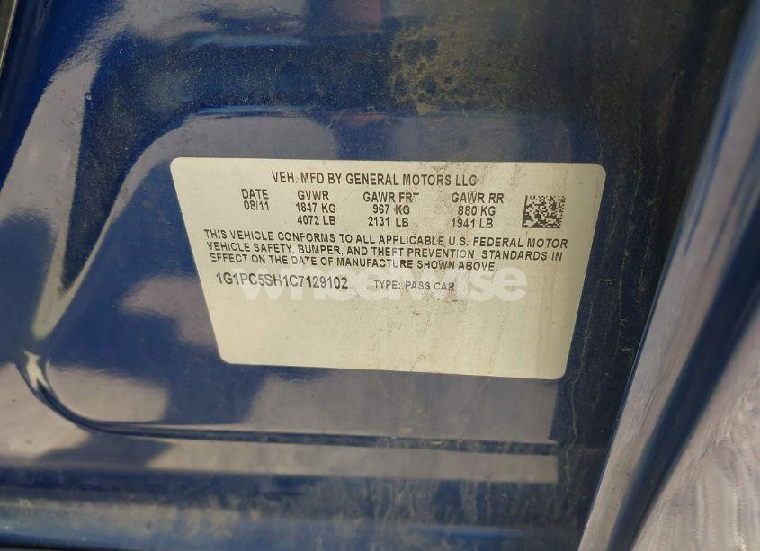 Photo 9 of 2012 Chevrolet Cruze LS (VIN 1G1PC5SH1C7129102)