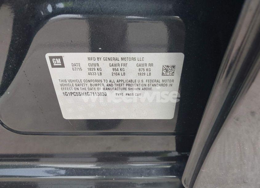Photo 9 of 2016 Chevrolet Cruze LIMITED LS AUTO (VIN 1G1PC5SH1G7113830)