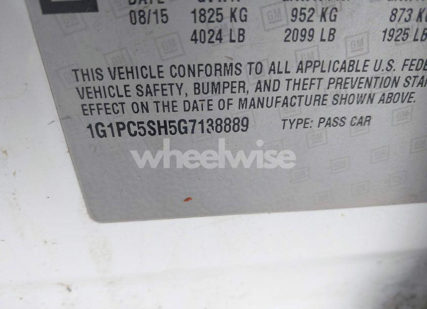 Photo 9 of 2016 Chevrolet Cruze LIMITED LS AUTO (VIN 1G1PC5SH5G7138889)