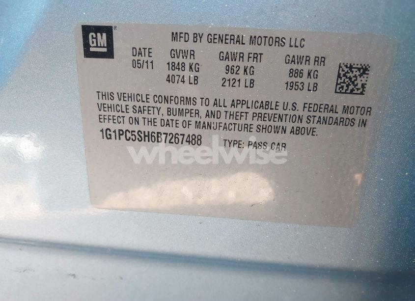 Photo 9 of 2011 Chevrolet Cruze LS (VIN 1G1PC5SH6B7267488)