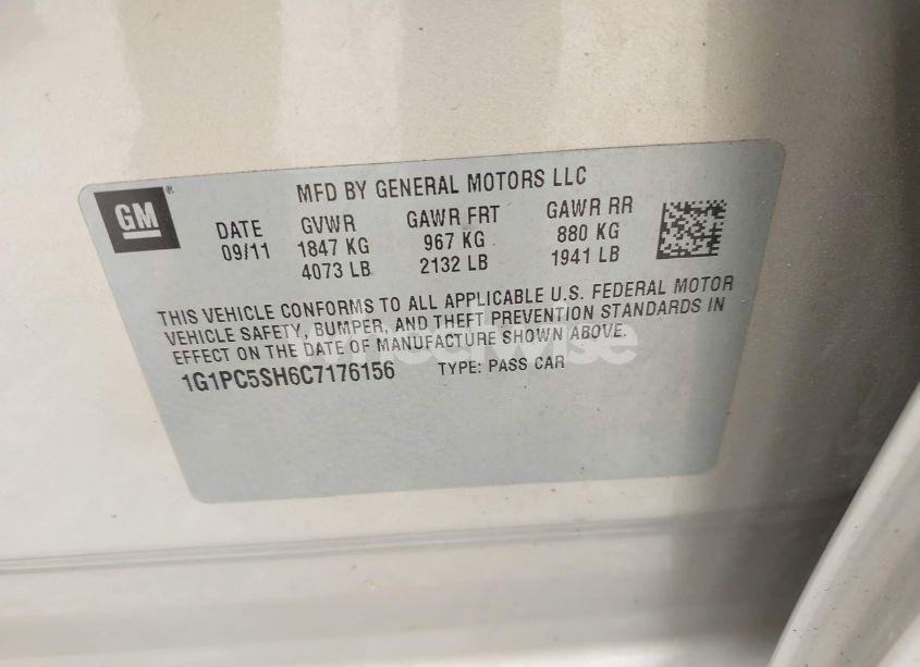 Photo 9 of 2012 Chevrolet Cruze LS (VIN 1G1PC5SH6C7176156)