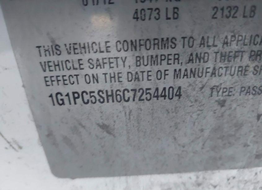 Photo 9 of 2012 Chevrolet Cruze LS (VIN 1G1PC5SH6C7254404)