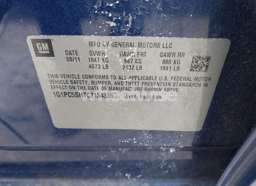 Photo 9 of 2012 Chevrolet Cruze LS (VIN 1G1PC5SH7C7134336)