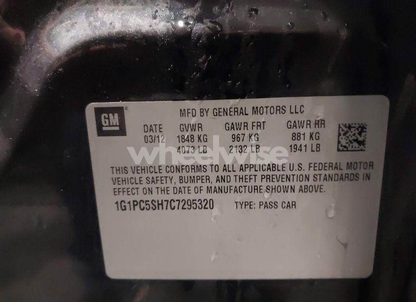 Photo 9 of 2012 Chevrolet Cruze LS (VIN 1G1PC5SH7C7295320)