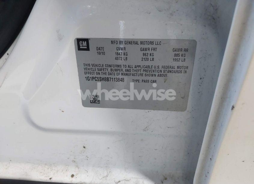 Photo 9 of 2011 Chevrolet Cruze LS (VIN 1G1PC5SH8B7113848)