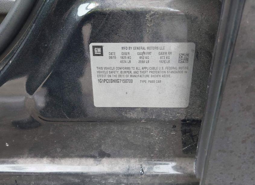 Photo 9 of 2016 Chevrolet Cruze LIMITED LS AUTO (VIN 1G1PC5SH8G7150700)