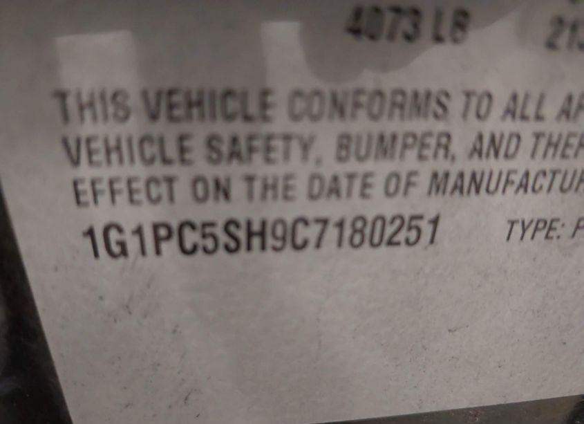 Photo 9 of 2012 Chevrolet Cruze LS (VIN 1G1PC5SH9C7180251)