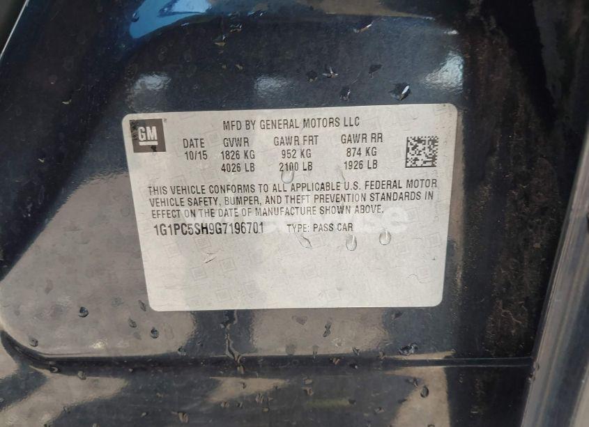 Photo 9 of 2016 Chevrolet Cruze LIMITED LS (VIN 1G1PC5SH9G7196701)