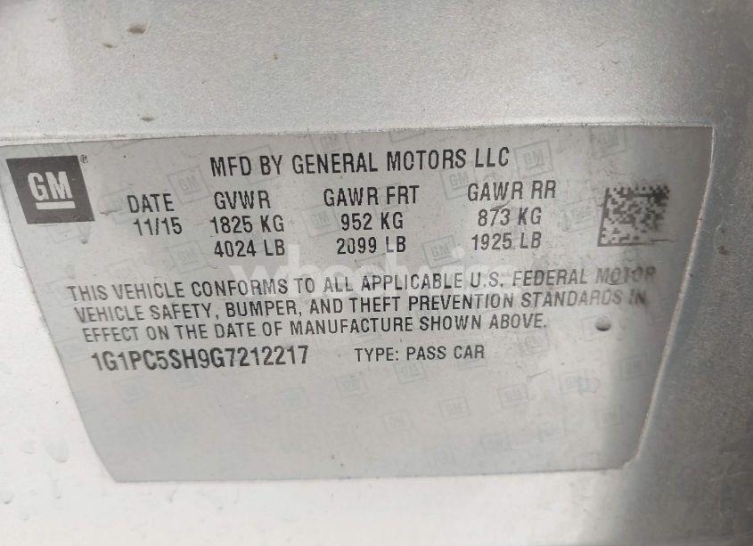 Photo 9 of 2016 Chevrolet Cruze LIMITED LS AUTO (VIN 1G1PC5SH9G7212217)
