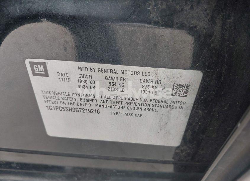 Photo 9 of 2016 Chevrolet Cruze LIMITED LS AUTO (VIN 1G1PC5SH9G7219216)