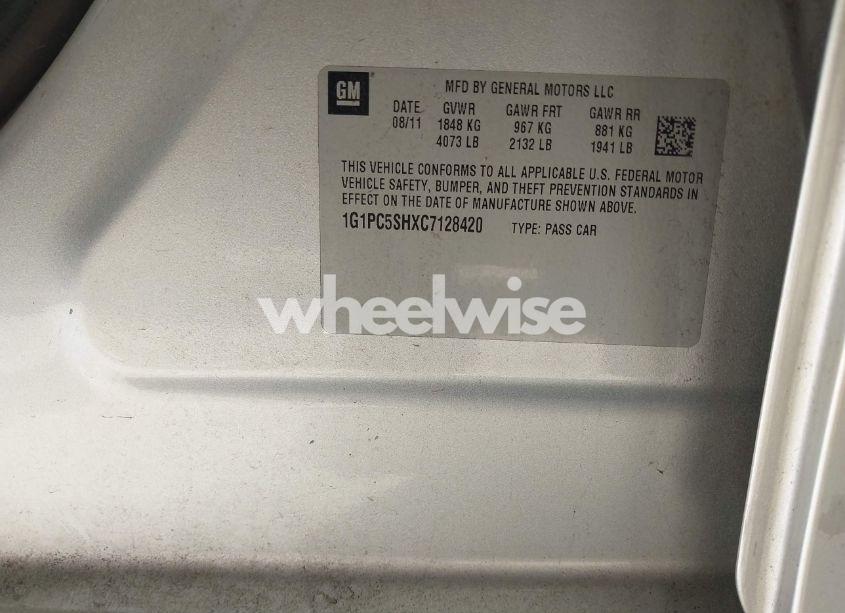Photo 9 of 2012 Chevrolet Cruze LS (VIN 1G1PC5SHXC7128420)