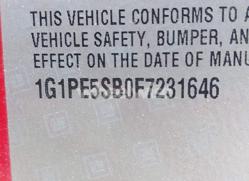 Photo 9 of 2015 Chevrolet Cruze 2LT AUTO (VIN 1G1PE5SB0F7231646)