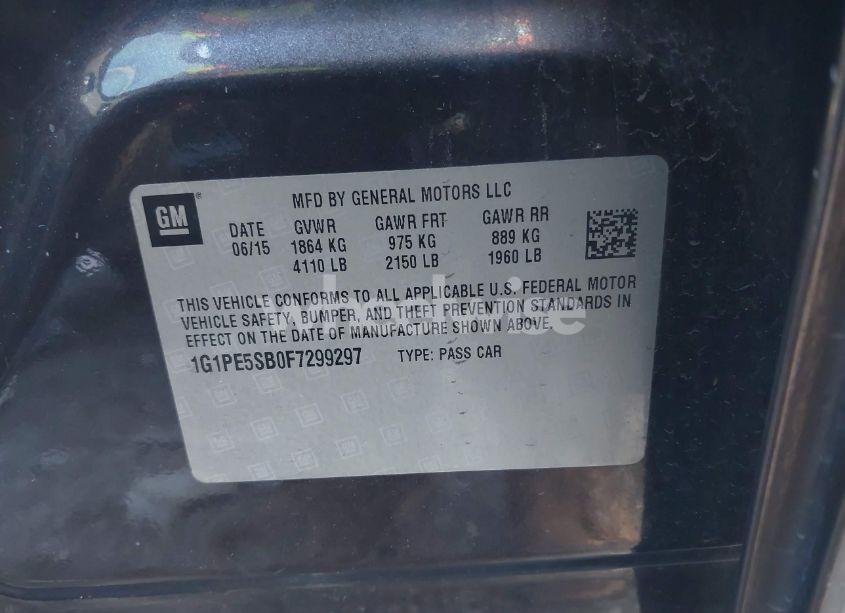 Photo 9 of 2015 Chevrolet Cruze 2LT AUTO (VIN 1G1PE5SB0F7299297)