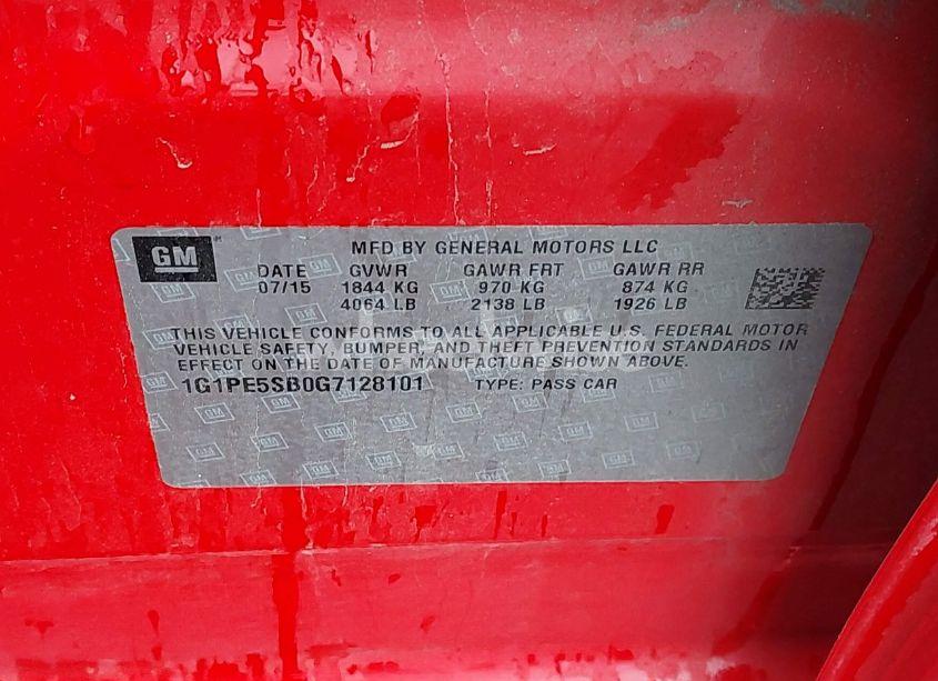 Photo 9 of 2016 Chevrolet Cruze LIMITED 1LT AUTO (VIN 1G1PE5SB0G7128101)