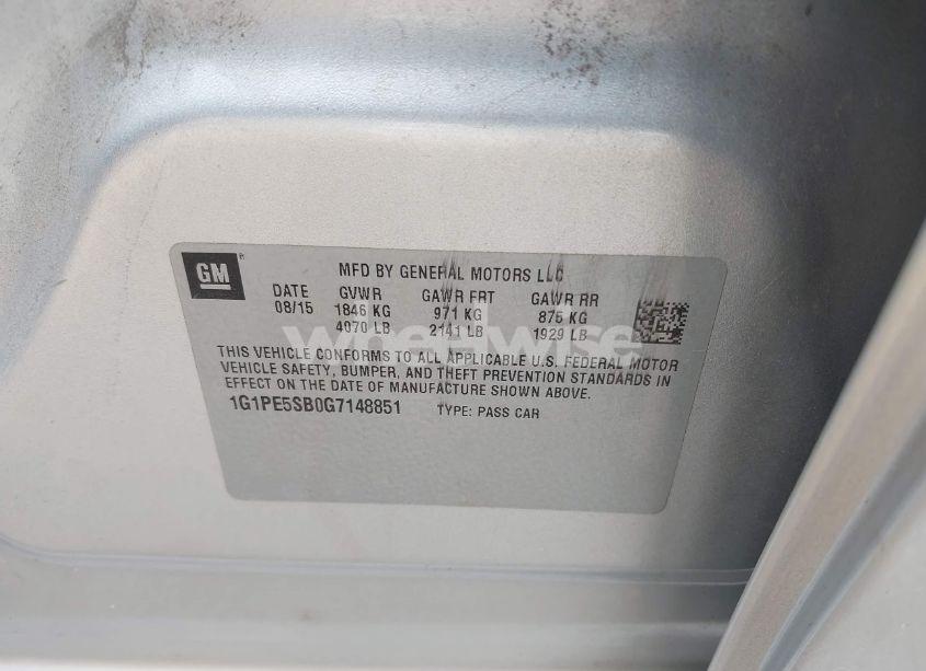 Photo 9 of 2016 Chevrolet Cruze LIMITED 1LT AUTO (VIN 1G1PE5SB0G7148851)