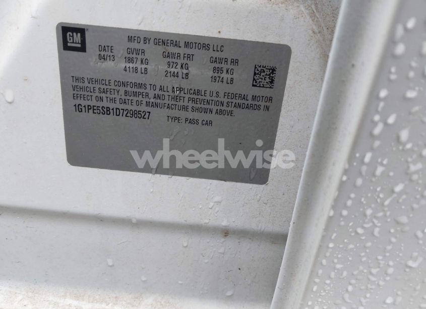 Photo 9 of 2013 Chevrolet Cruze 2LT AUTO (VIN 1G1PE5SB1D7298527)