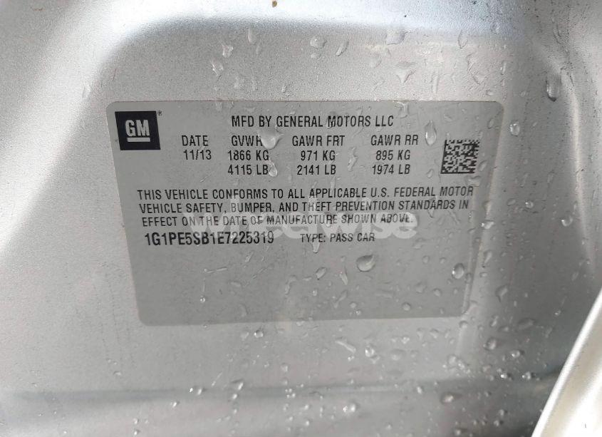 Photo 9 of 2014 Chevrolet Cruze 2LT AUTO (VIN 1G1PE5SB1E7225319)