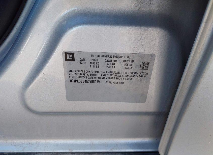 Photo 9 of 2014 Chevrolet Cruze 2LT AUTO (VIN 1G1PE5SB1E7256019)