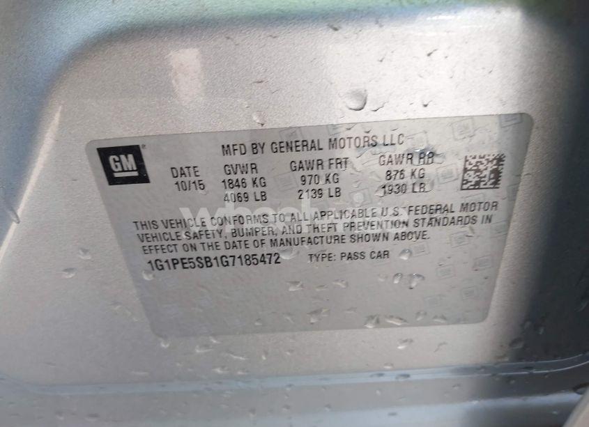 Photo 9 of 2016 Chevrolet Cruze LIMITED 1LT AUTO (VIN 1G1PE5SB1G7185472)