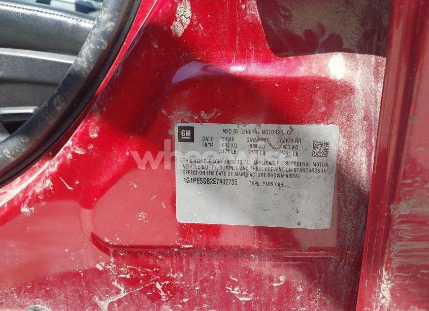 Photo 9 of 2014 Chevrolet Cruze 2LT AUTO (VIN 1G1PE5SB2E7402735)