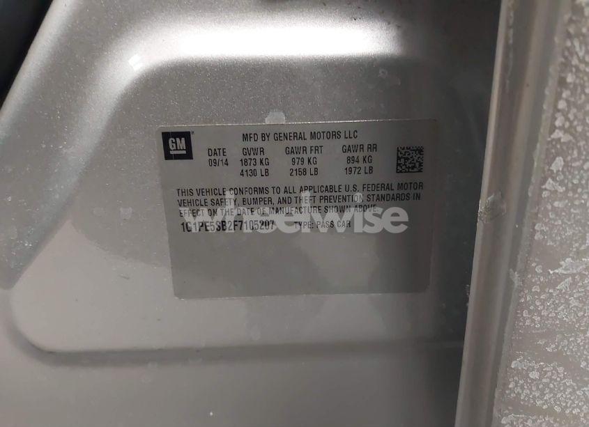 Photo 9 of 2015 Chevrolet Cruze 2LT AUTO (VIN 1G1PE5SB2F7105207)