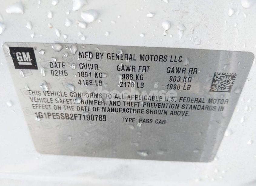 Photo 9 of 2015 Chevrolet Cruze 2LT AUTO (VIN 1G1PE5SB2F7190789)