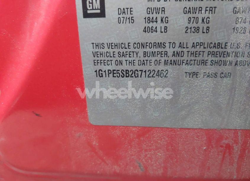 Photo 9 of 2016 Chevrolet Cruze LIMITED 1LT AUTO (VIN 1G1PE5SB2G7122462)