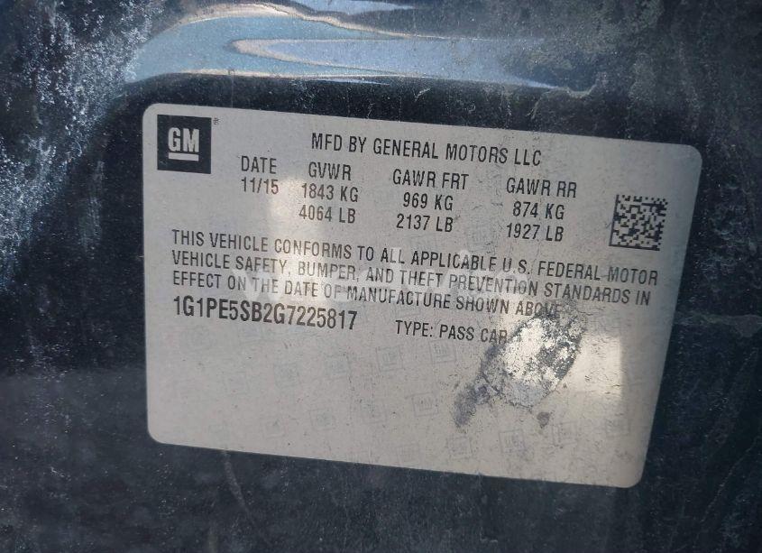 Photo 9 of 2016 Chevrolet Cruze LIMITED 1LT AUTO (VIN 1G1PE5SB2G7225817)