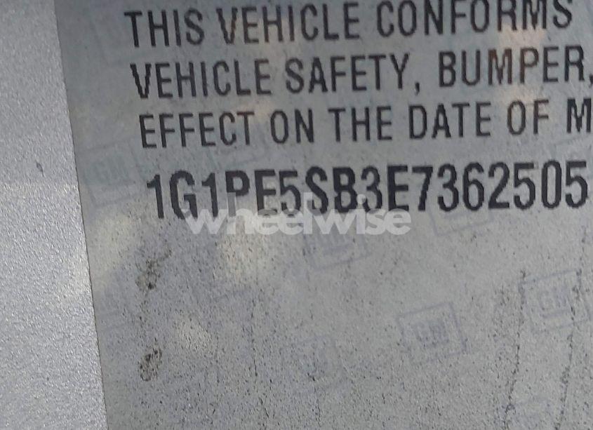 Photo 9 of 2014 Chevrolet Cruze 2LT AUTO (VIN 1G1PE5SB3E7362505)