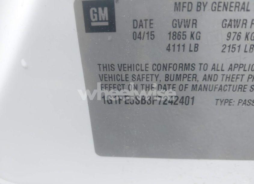 Photo 9 of 2015 Chevrolet Cruze 2LT AUTO (VIN 1G1PE5SB3F7242401)