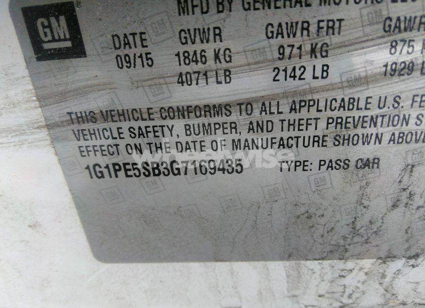 Photo 9 of 2016 Chevrolet Cruze LIMITED 1LT AUTO (VIN 1G1PE5SB3G7169435)