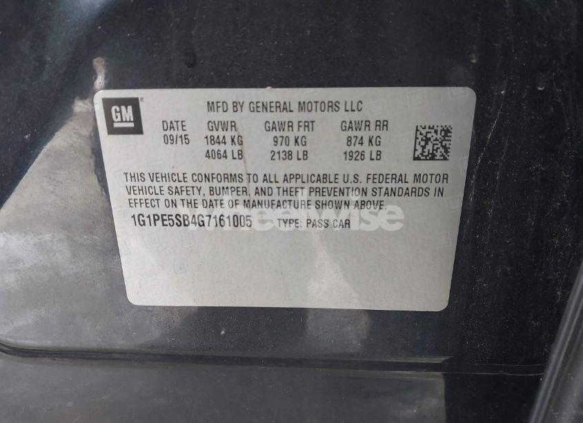 Photo 9 of 2016 Chevrolet Cruze LIMITED 1LT AUTO (VIN 1G1PE5SB4G7161005)