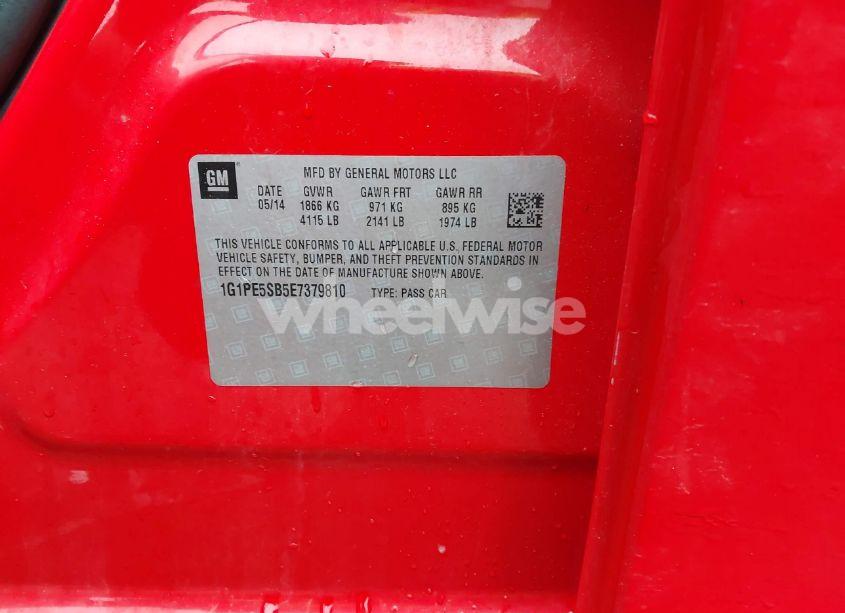 Photo 9 of 2014 Chevrolet Cruze 2LT AUTO (VIN 1G1PE5SB5E7379810)