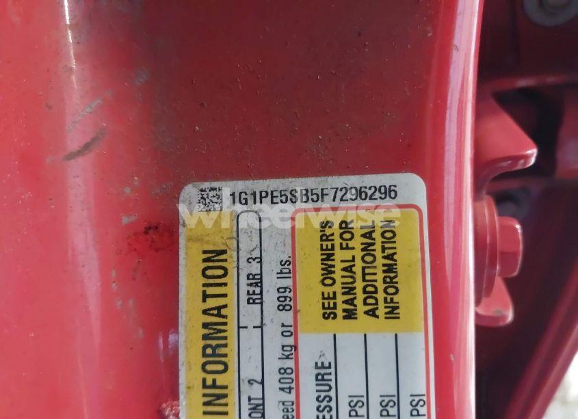 Photo 9 of 2015 Chevrolet Cruze 2LT AUTO (VIN 1G1PE5SB5F7296296)