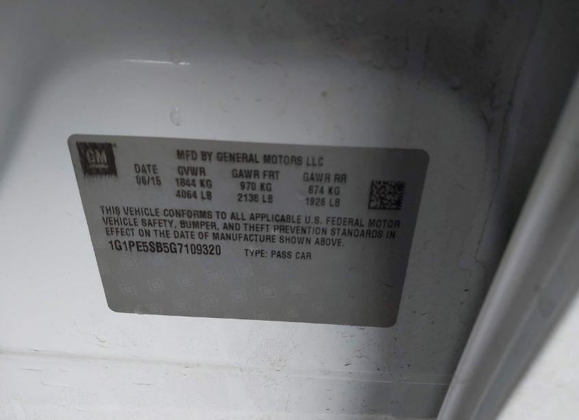 Photo 9 of 2016 Chevrolet Cruze LIMITED 1LT AUTO (VIN 1G1PE5SB5G7109320)