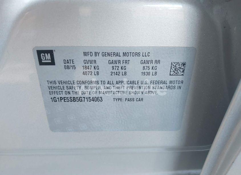 Photo 9 of 2016 Chevrolet Cruze LIMITED 1LT AUTO (VIN 1G1PE5SB5G7154063)