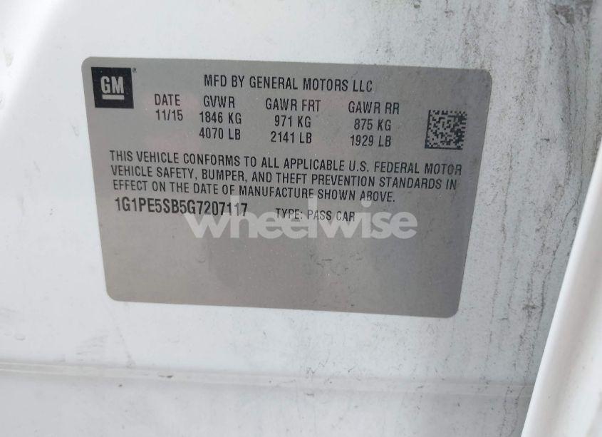 Photo 9 of 2016 Chevrolet Cruze LIMITED 1LT AUTO (VIN 1G1PE5SB5G7207117)