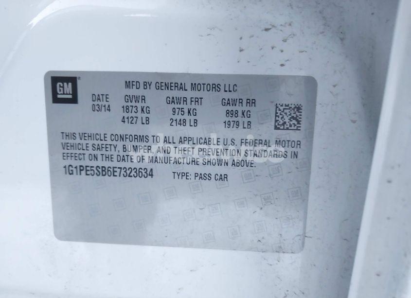 Photo 9 of 2014 Chevrolet Cruze 2LT AUTO (VIN 1G1PE5SB6E7323634)