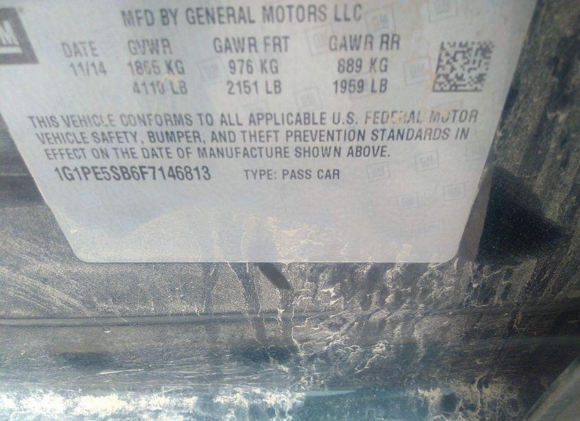 Photo 9 of 2015 Chevrolet Cruze 2LT AUTO (VIN 1G1PE5SB6F7146813)