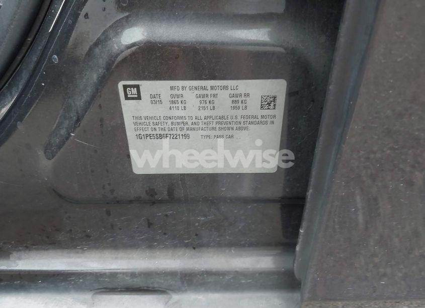 Photo 9 of 2015 Chevrolet Cruze 2LT AUTO (VIN 1G1PE5SB6F7221199)