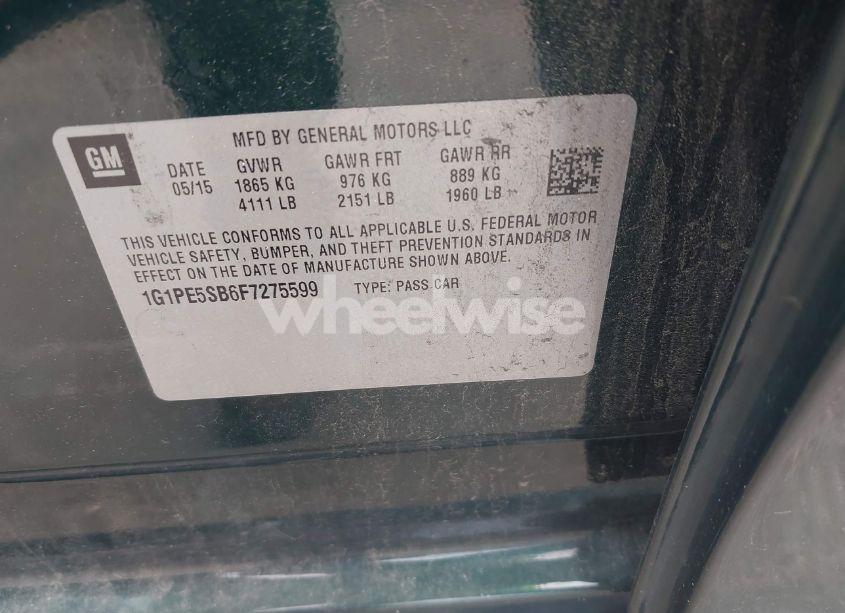 Photo 9 of 2015 Chevrolet Cruze 2LT AUTO (VIN 1G1PE5SB6F7275599)