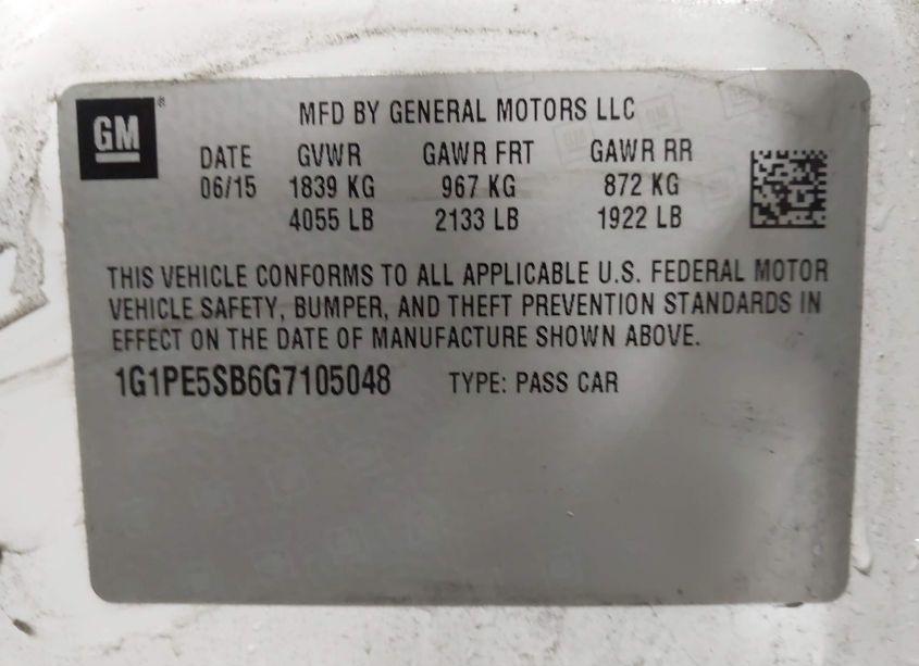 Photo 9 of 2016 Chevrolet Cruze LIMITED 1LT AUTO (VIN 1G1PE5SB6G7105048)