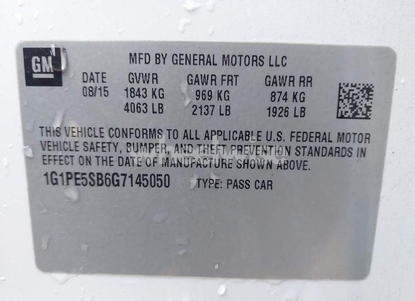 Photo 9 of 2016 Chevrolet Cruze LIMITED 1LT AUTO (VIN 1G1PE5SB6G7145050)