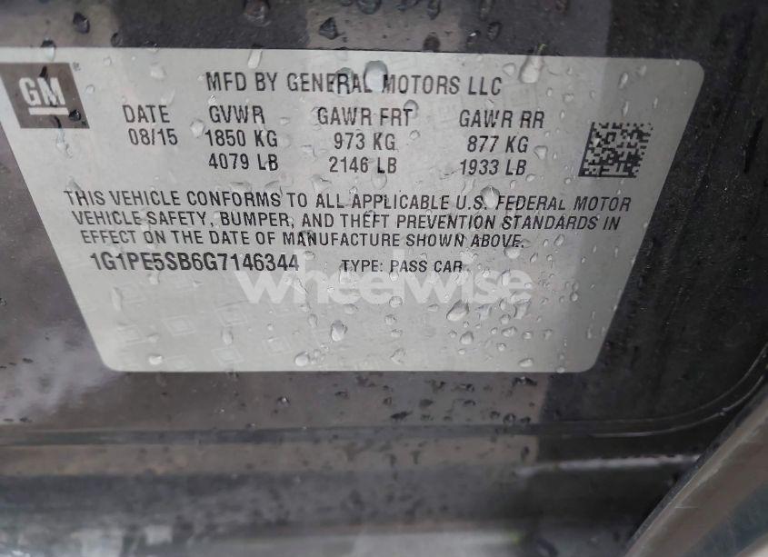 Photo 9 of 2016 Chevrolet Cruze LIMITED 1LT AUTO (VIN 1G1PE5SB6G7146344)