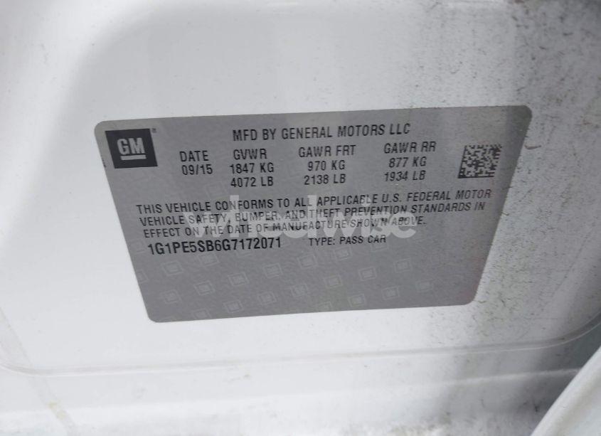 Photo 9 of 2016 Chevrolet Cruze LIMITED 1LT AUTO (VIN 1G1PE5SB6G7172071)