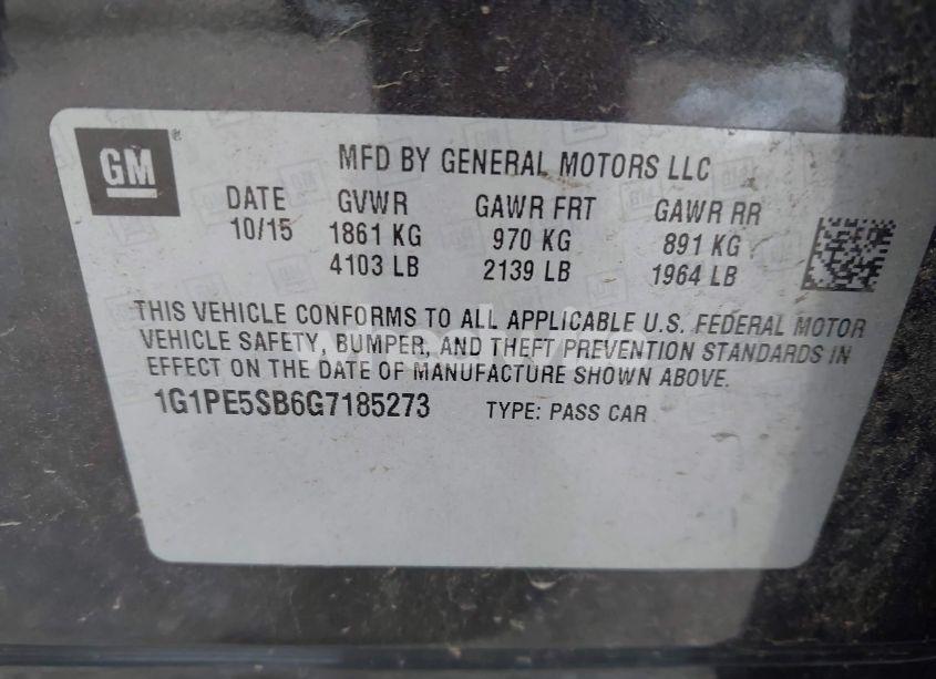 Photo 9 of 2016 Chevrolet Cruze LIMITED 1LT AUTO (VIN 1G1PE5SB6G7185273)