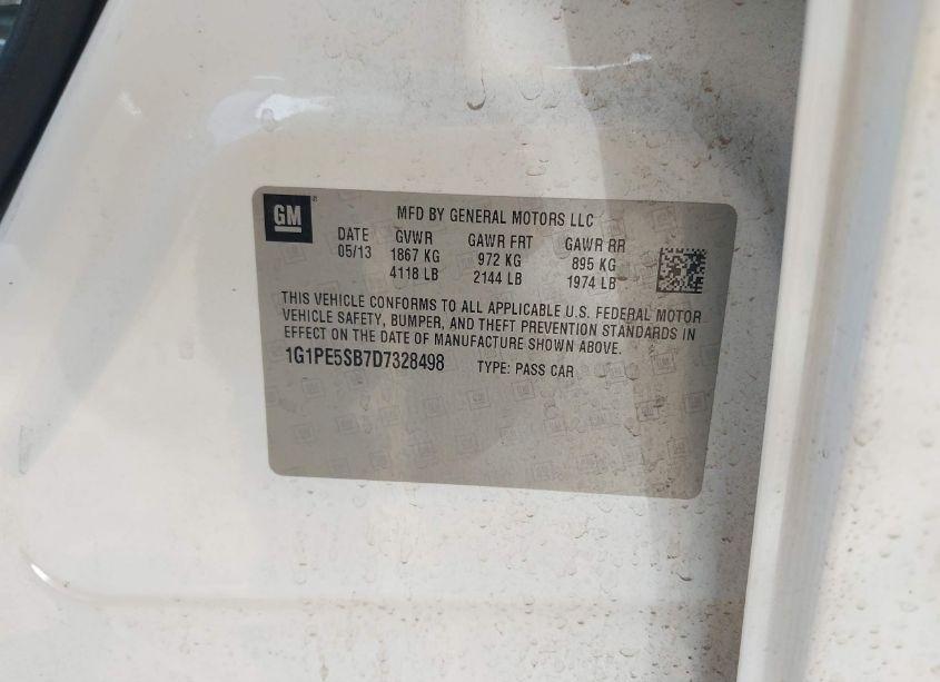 Photo 8 of 2013 Chevrolet Cruze 2LT AUTO (VIN 1G1PE5SB7D7328498)