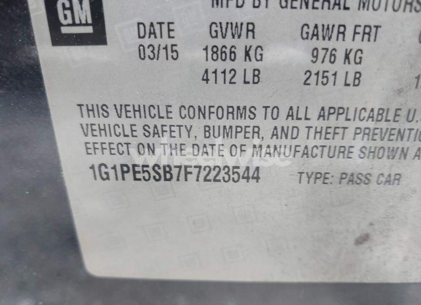 Photo 9 of 2015 Chevrolet Cruze 2LT AUTO (VIN 1G1PE5SB7F7223544)