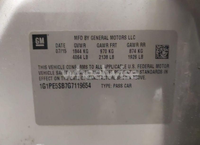 Photo 9 of 2016 Chevrolet Cruze LIMITED 1LT AUTO (VIN 1G1PE5SB7G7119654)